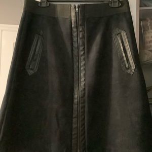 Suede Skirt Leather Accents